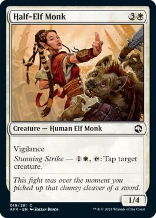 MTG MTG 1x Half-Elf Monk Foil Adventures in the Forgotten Realms Magic The Gathering