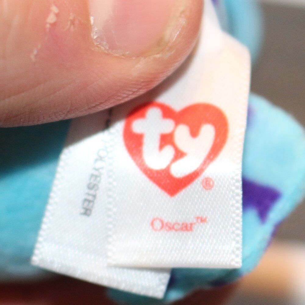 2015 Ty Beanie Boos - Oscar Blue Owl Bird - Soft Toy Keyclip Keyring Bag Clip