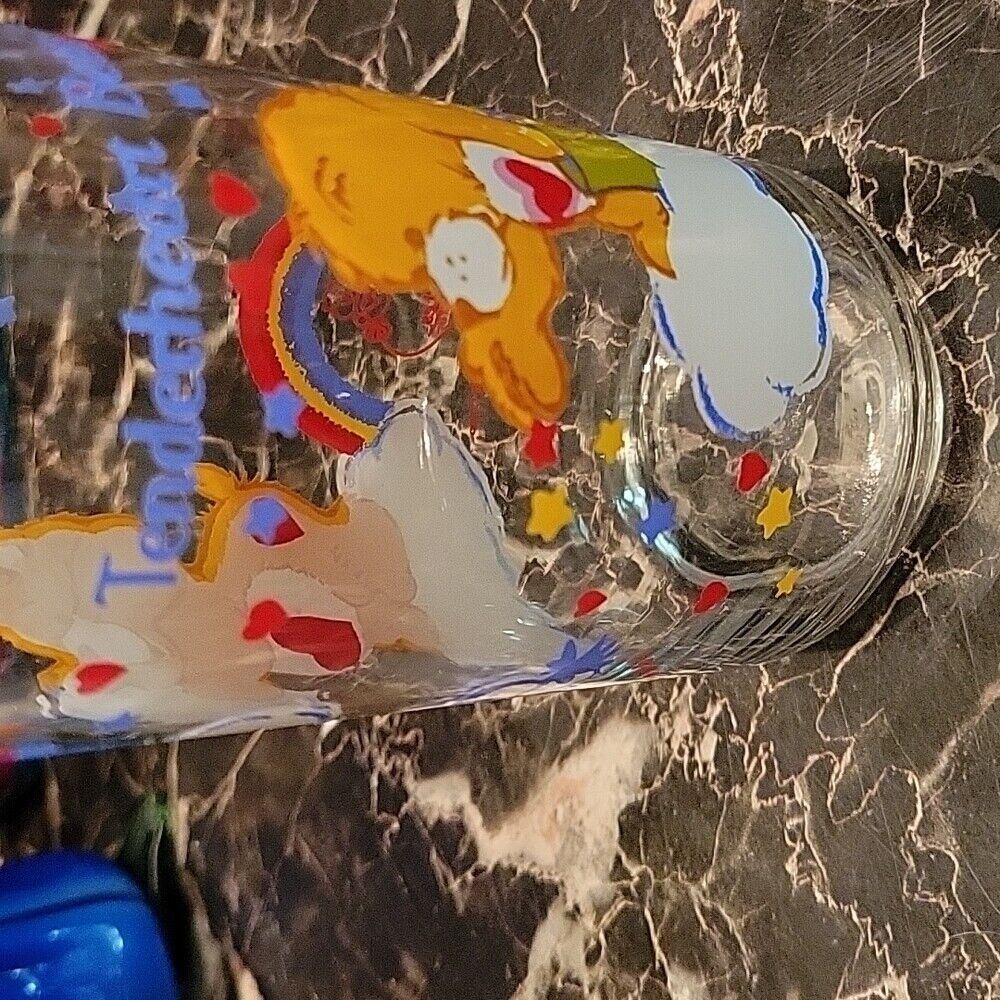 Care Bears Clear Drinking Glass American Greetings Vtg 1984 Tenderheart #1