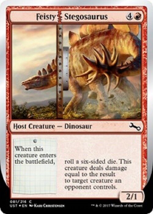 MTG 4x Feisty Stegosaurus Unstable Cards Magic the Gathering MTG Pauper NM Freshpack