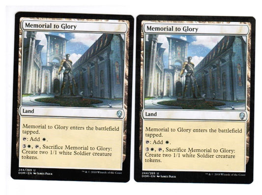 MTG 2x Memorial to Glory MtG Dominaria Unplayed Near Mint cards  NM