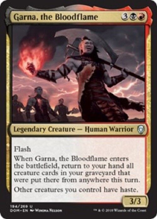 MTG 1x Garna, the Bloodflame Dominaria Unplayed NM card  MTG Magic Pauper