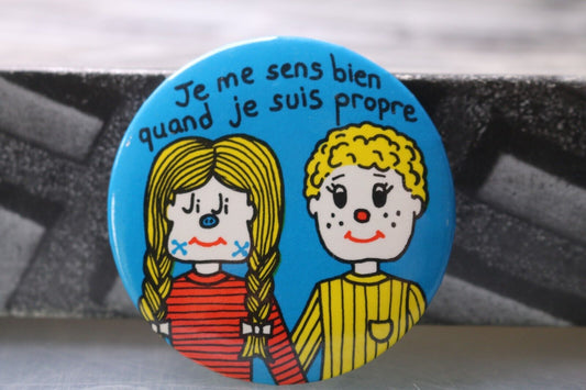 Vintage Macaron Pinback Québec Je Me Sens Bien Quand Jes Suis Propre
