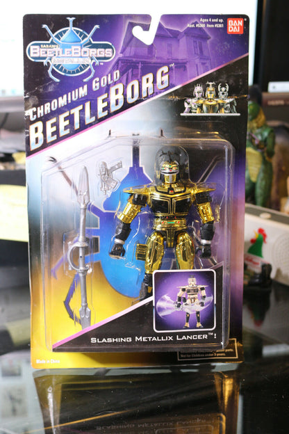 Beetleborgs Metallix Beetle Chromium Gold Bandai Morphin Action Figure Toy Seale