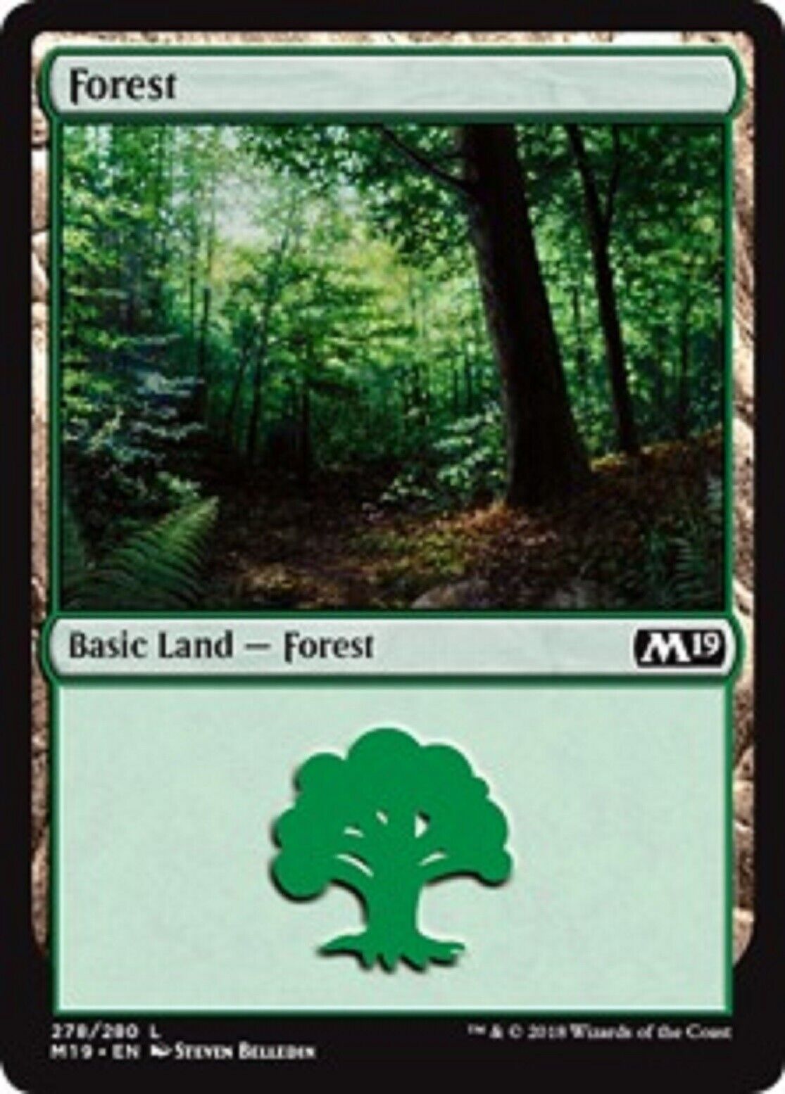 MTG MTG 4x Forest (278) Core Set 2019 MTG Magic the gatherine cards