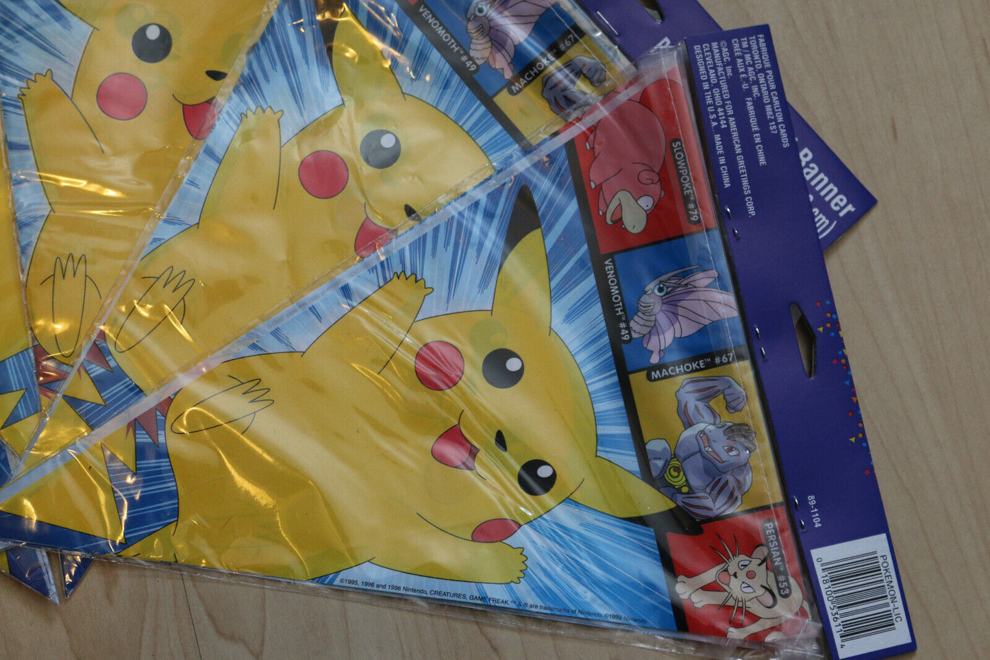 Pokemon Pikachu X23 Lot Nintendo Party Decorations Pennant Banners 1999 6 Ft