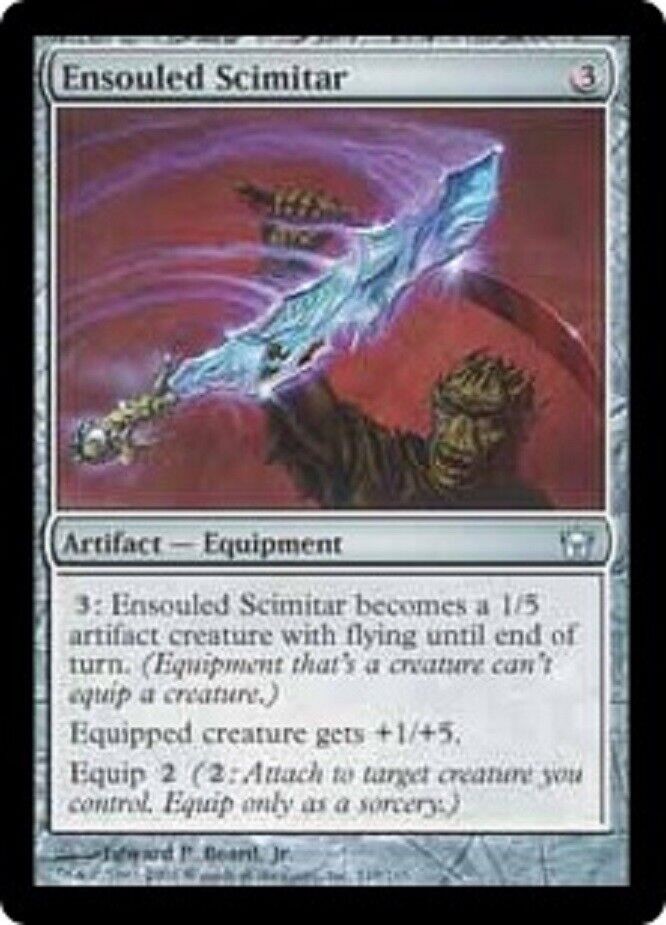 MTG MTG 1x   Ensouled Scimitar Fifth Dawn Card Magic The Gathering NM Pauper