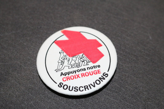 Appuyons Notre Croix Rouge Souscrivons Québec Canada Buttons Pin Back Macaron