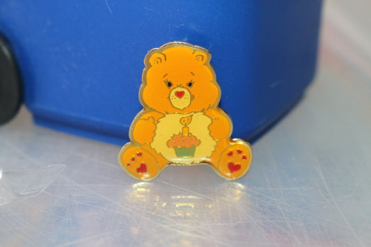 Vintage 1983 Care Bears Birthday Bear Cupcake Metal Lapel Pin