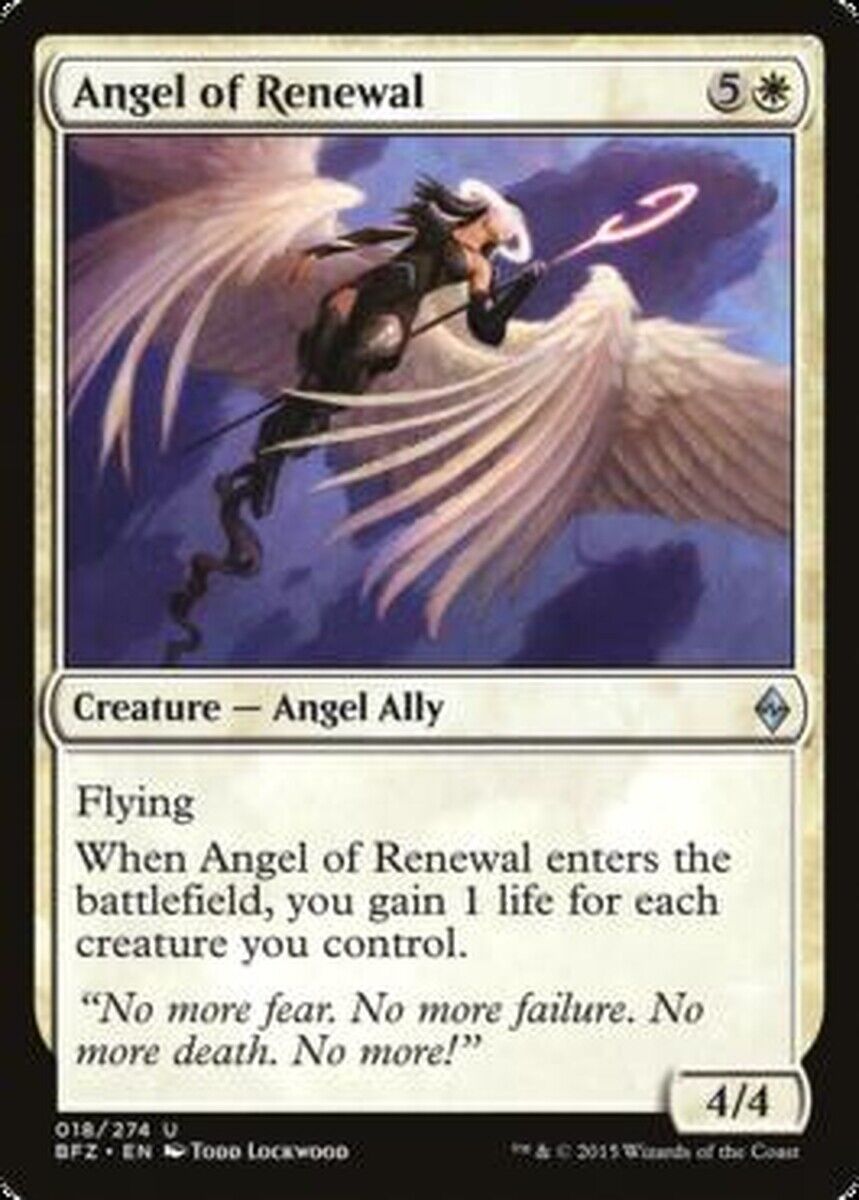 MTG MTG 1x Angel of Renewal Battle for Zendikar MTG Magic the gatherine card