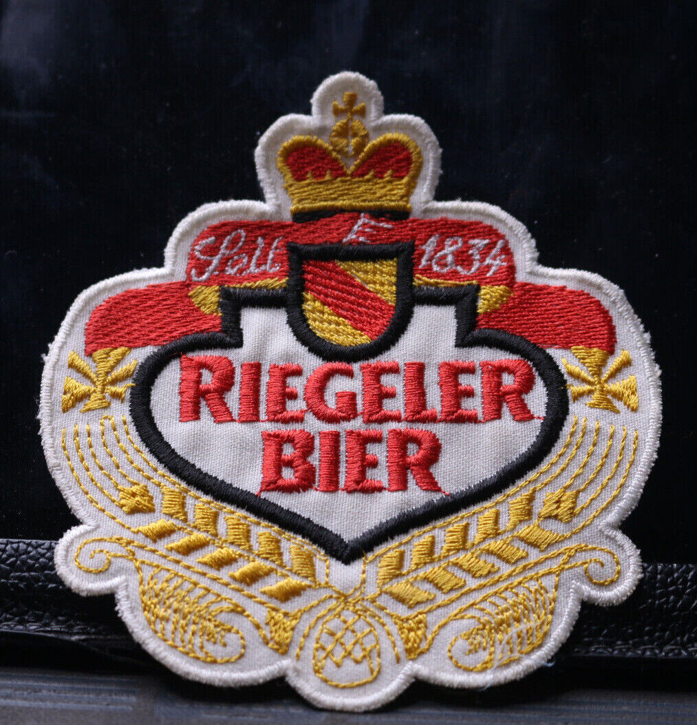 Vintage Riegeler Bier - Bierdeckel "Herzerfrischend Seit 1834" Patch Canada Vtg