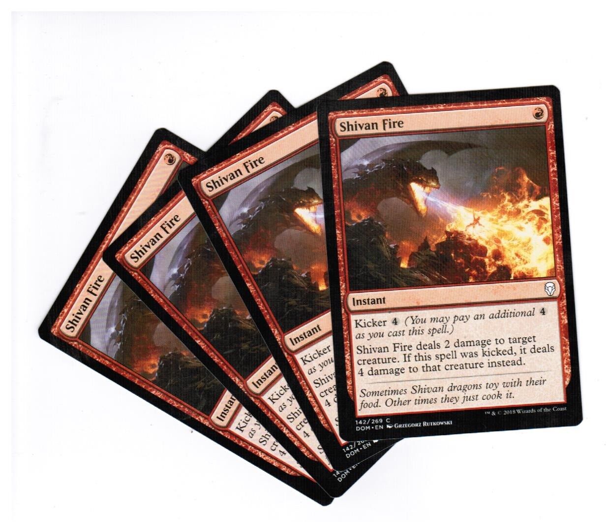 MTG MTG Shivan Fire X4 4x Magic the GAthering cards NM FAST CAST