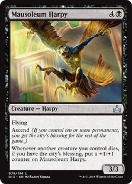 MTG 1x Mausoleum Harpy Rivals of Ixalan Card MTG Land Commander Pauper