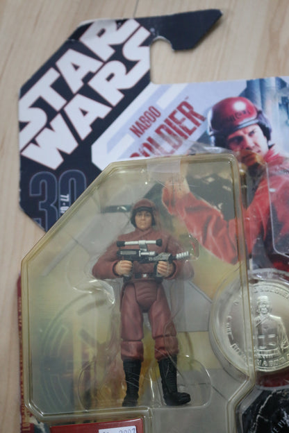 New Star Wars 30Th Anniversary Naboo Soldier Action Figure #52 W Silver Coin