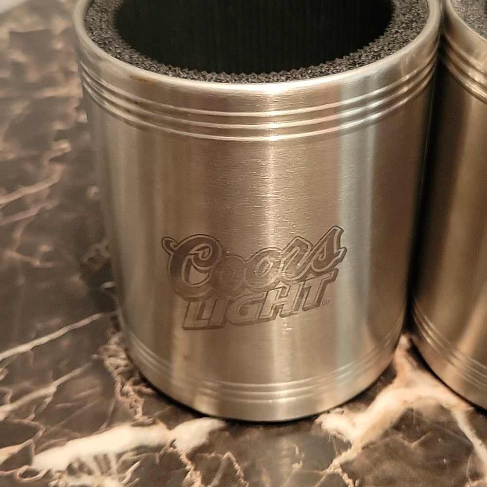 COORS LIGHT 2 BEER CAN HOLDERS COOLER COOZIE COOLIE KOOZIE HUGGIE NEW 