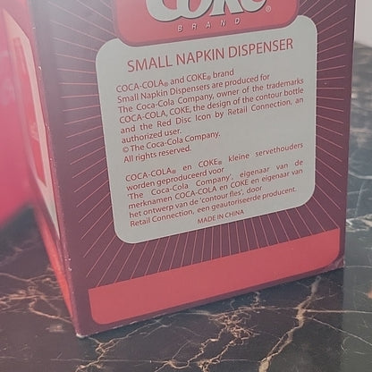 Vintage Retro Coca-Cola Brand Small Napkin Dispenser - Official Licensed In Box