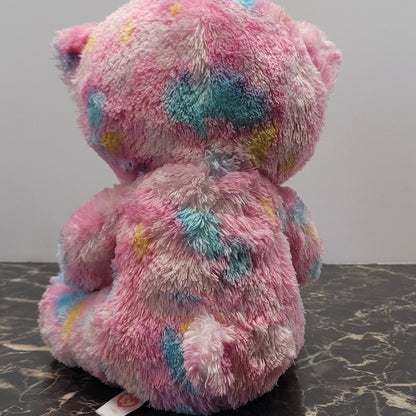 Ty Franky Plush Tysilk Pink Cute Glitter Teddy Bear 9Inch Tall Stuffed Buddy