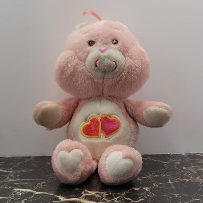 Vintage 1983 Kenner Plush Pink Love A Lot Care Bear With Hearths Toy Vtg Cute