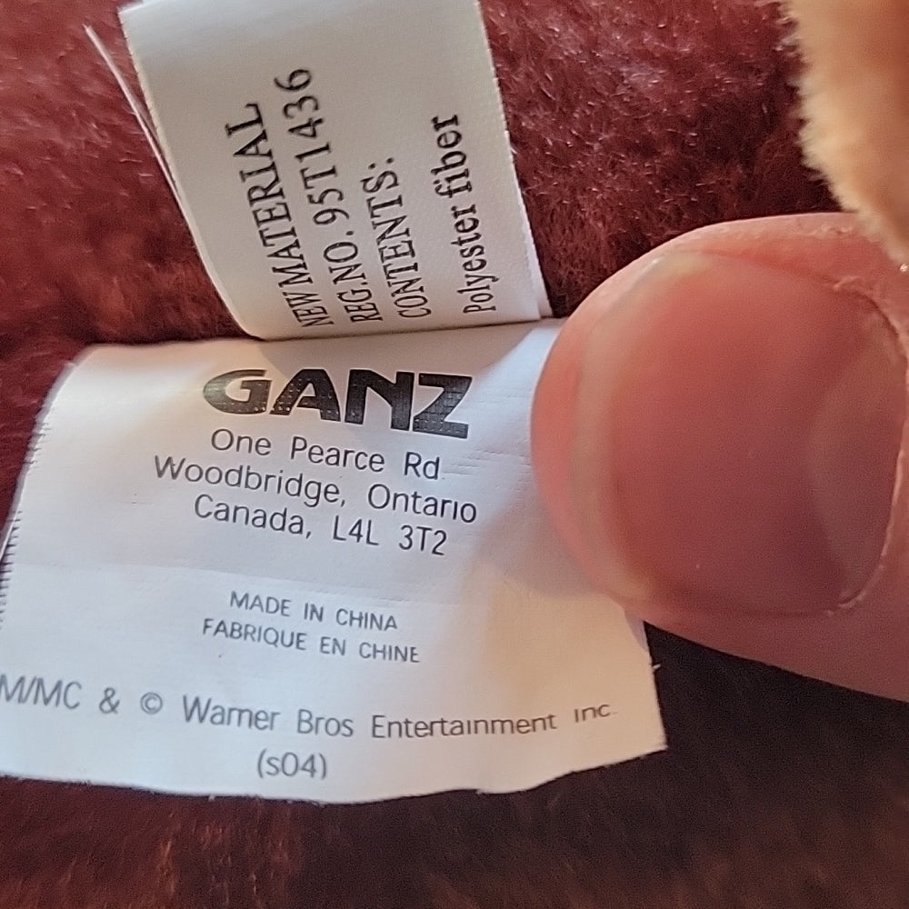 Large Taz Mania Plush Warner Bros Toy Ganz 2004