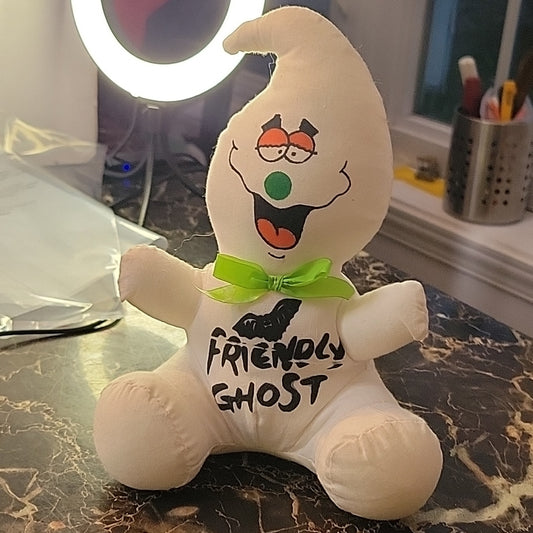 Vintage Friendly Ghost 7Inch Tall Plush Toy Very Rare Halloween Monster Cute