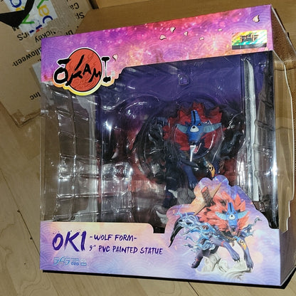 Oki Wolf Form 9" Pvc Painted Statue New In Box Capcom Toy Figure