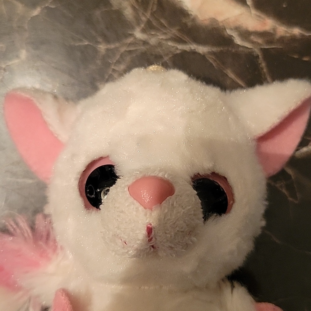Yoohoo & Friends White Lemur Pink Heart Jewel Plush Mini Toy 3" Kiss