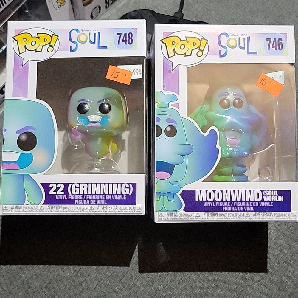 Funko Pop! Disney Pixar Soul 746-748 Moonwind 22 Grinning Soul World Vinyl Figur