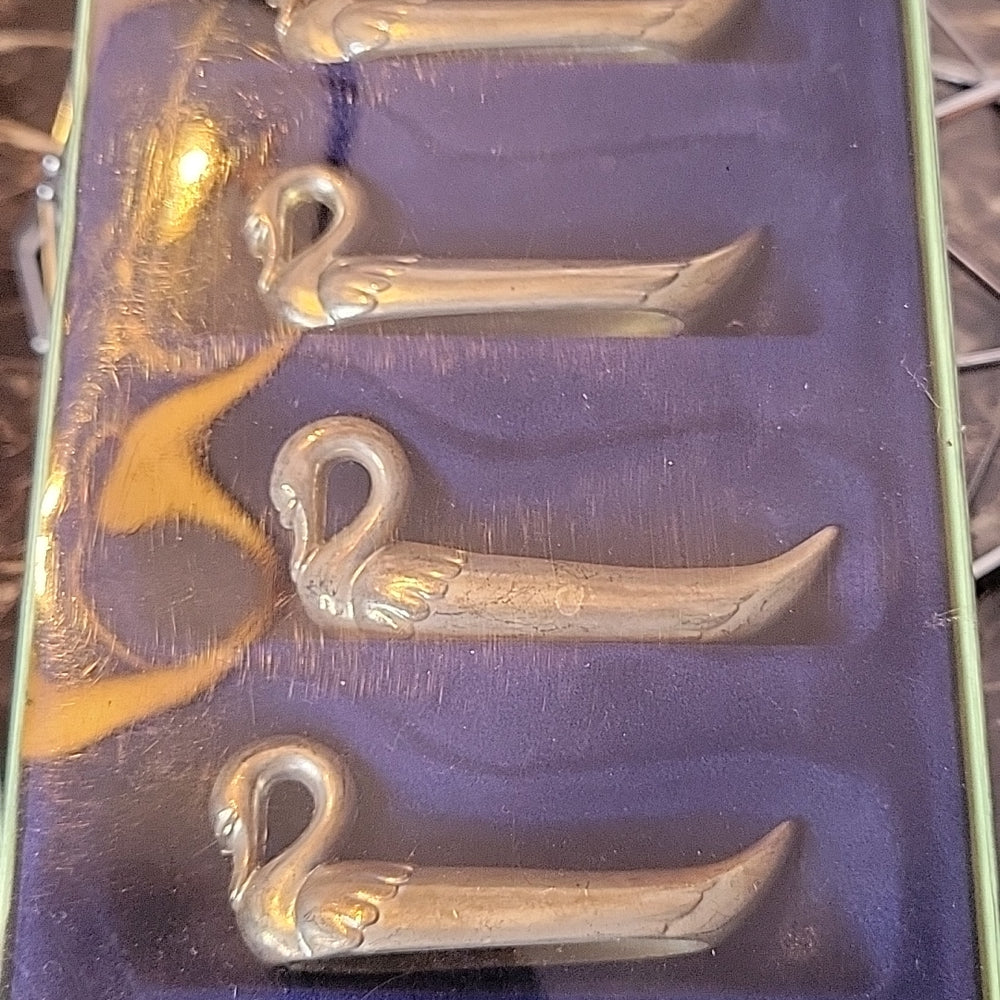 Repose-Couteaux Swan Plaquésargent Vintage Vintage Silver Plated Swan Kniferests