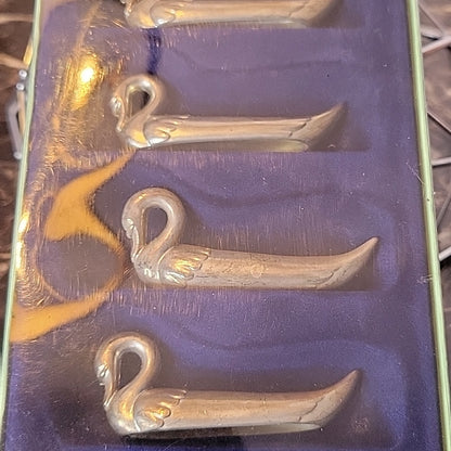 Repose-Couteaux Swan Plaquésargent Vintage Vintage Silver Plated Swan Kniferests