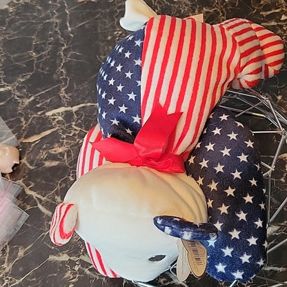 Sparkler America Bear Ty Beanie Retired Pillow Pal Plush Patriotic July 4Th New