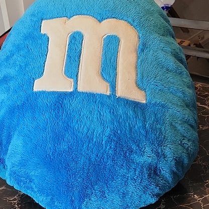 Large Blue M&M'S Plush Rare Cushion Pillow Mars Chocolate Soft Toy
