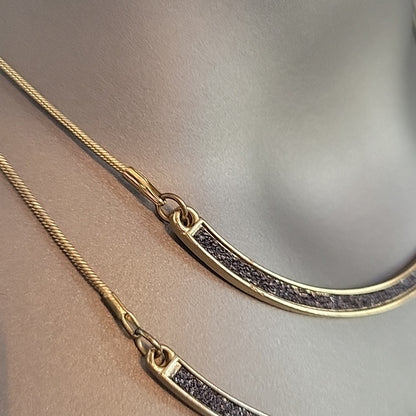Women'S  Golden Short Necklace Double Set
