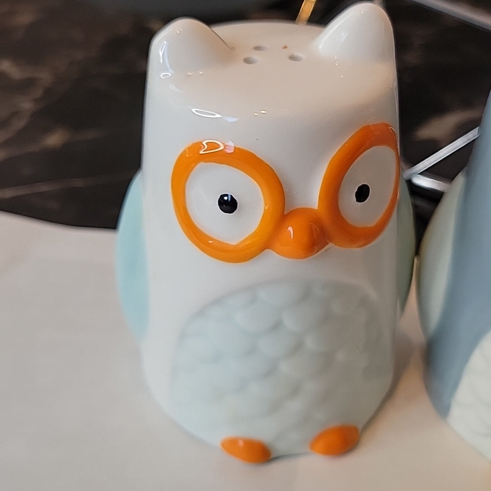 Tag Kitchen Owl Salt And Pepper Shaker Dining 3D Figurines Figures Ceramic 3Inch
