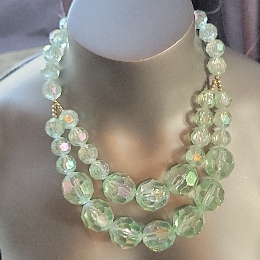 Transparent Women Green Ice Large Necklace Oldschool