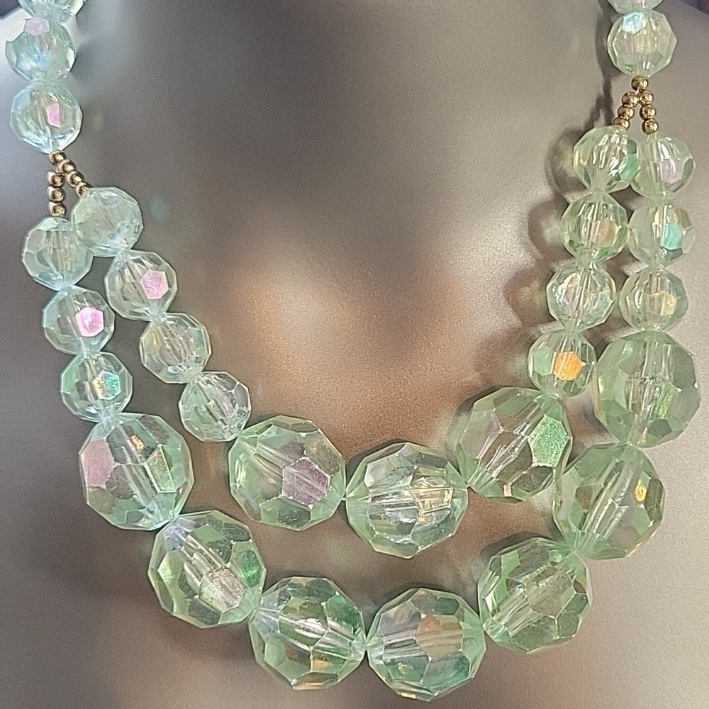 Transparent Women Green Ice Large Necklace Oldschool