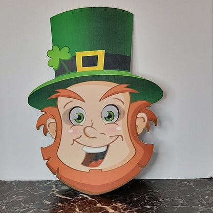 St Patricks Day Front Mask Foam Leprechaun Disguise Halloween Costume For Adult