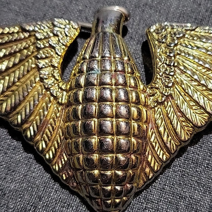 Belt Buckle Grenade Wings Winhned Golden Gold