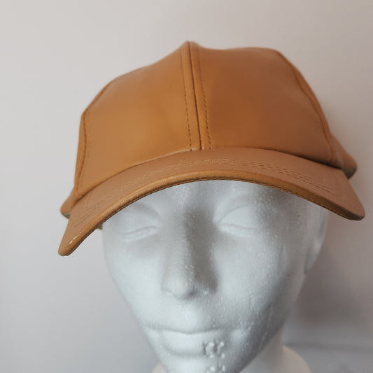 Marcus Adler Tan Faux Leather Baseball Cap Adjustable