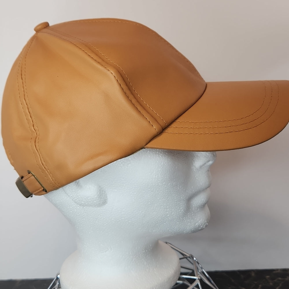 Marcus Adler Tan Faux Leather Baseball Cap Adjustable