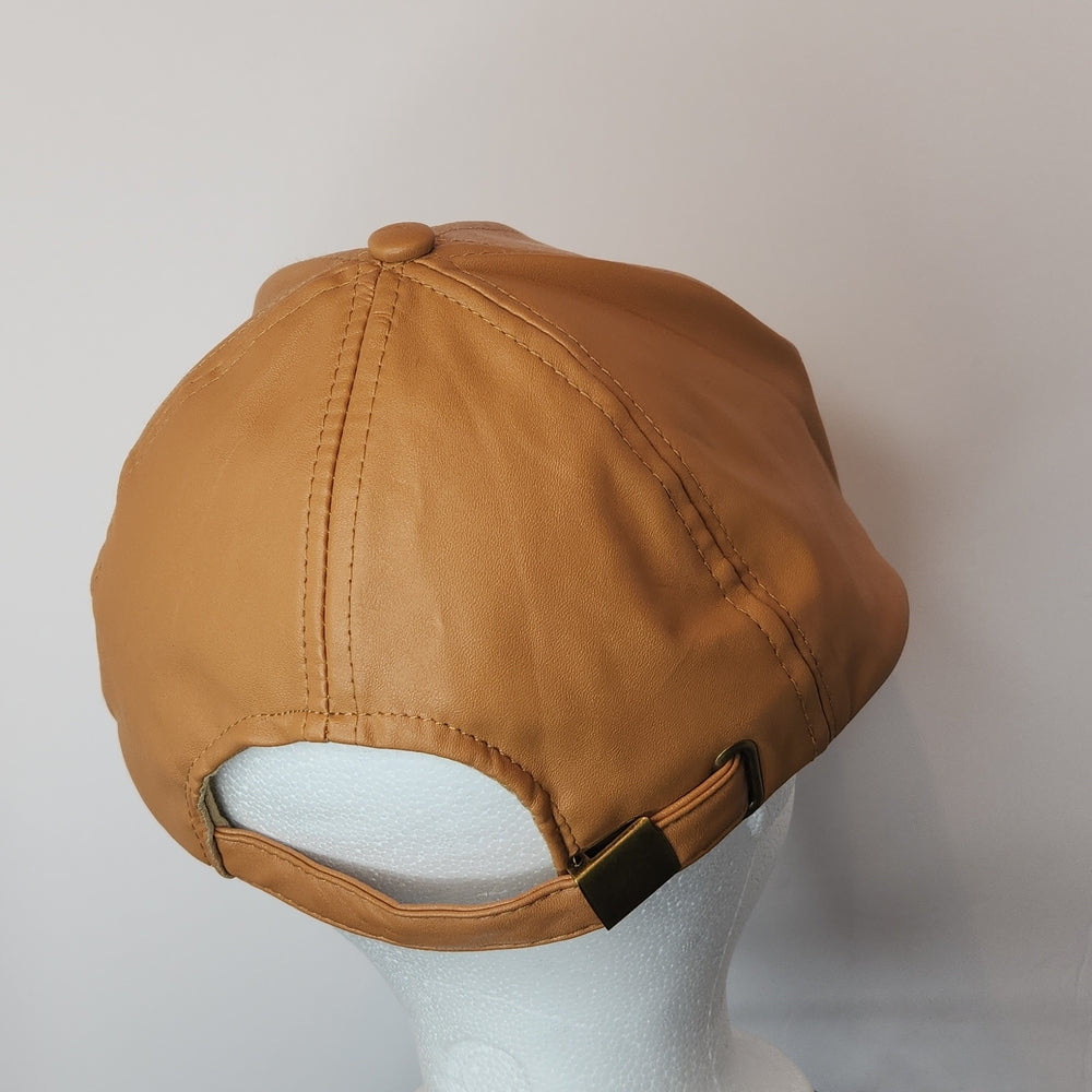 Marcus Adler Tan Faux Leather Baseball Cap Adjustable