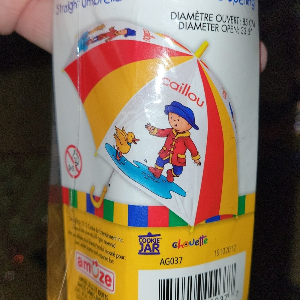 Brand New Caillou Straight Umbrella W/Automatic Opening Parapluie Toy Amuse 2013