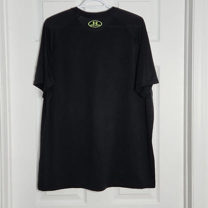 Under Rmour Heatgear T Shirt Black Ns Yellow Logo Large