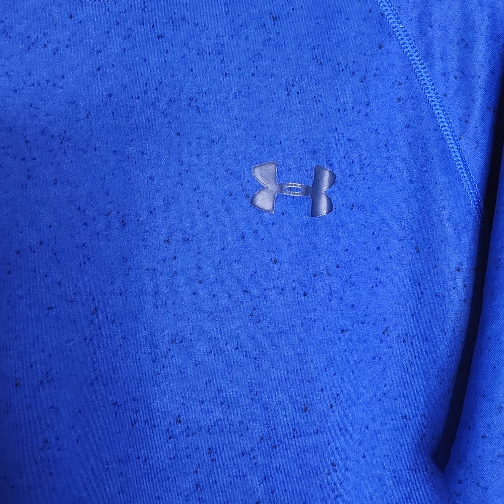 Under Armour Heatgear Blue With Black Logo T Shirt Medium