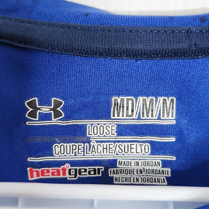 Under Armour Heatgear Blue With Black Logo T Shirt Medium