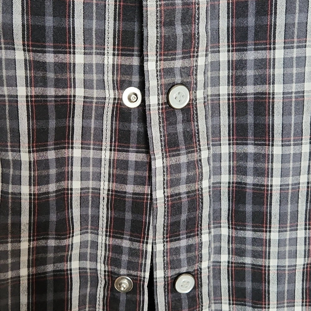 Levi'S Short Sleeves Shirt Blue/Red Plaid Medium