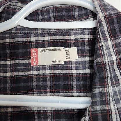 Levi'S Short Sleeves Shirt Blue/Red Plaid Medium