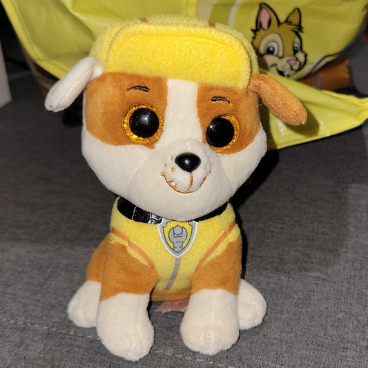 Ty Beanie Boos Paw Patrol 6” Rubble The Bulldog Dog Stuffed Animal Plush