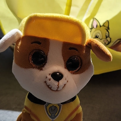 Ty Beanie Boos Paw Patrol 6” Rubble The Bulldog Dog Stuffed Animal Plush