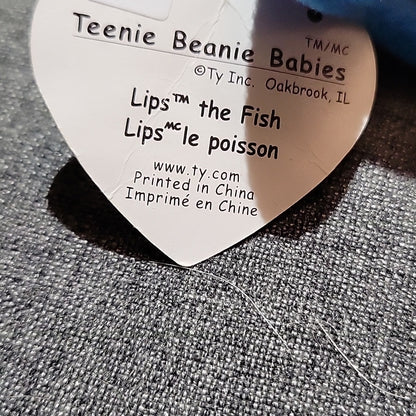 Ty Teenie Beanie Babies Lips Th Fish Toy Plush W/ Tag 1999