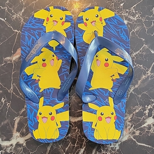 Tongs Enfant Imprimées Pikachu – Pokémon Marine For Little Kids Size 33